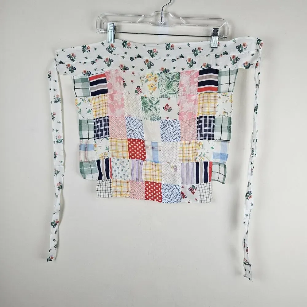 Vintage Handmade Patchwork Half Apron Prairie Cottagecore floral ultra light